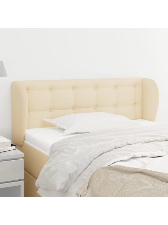 Čelo postele typu ušák krémové 83x23x78/88 cm textil