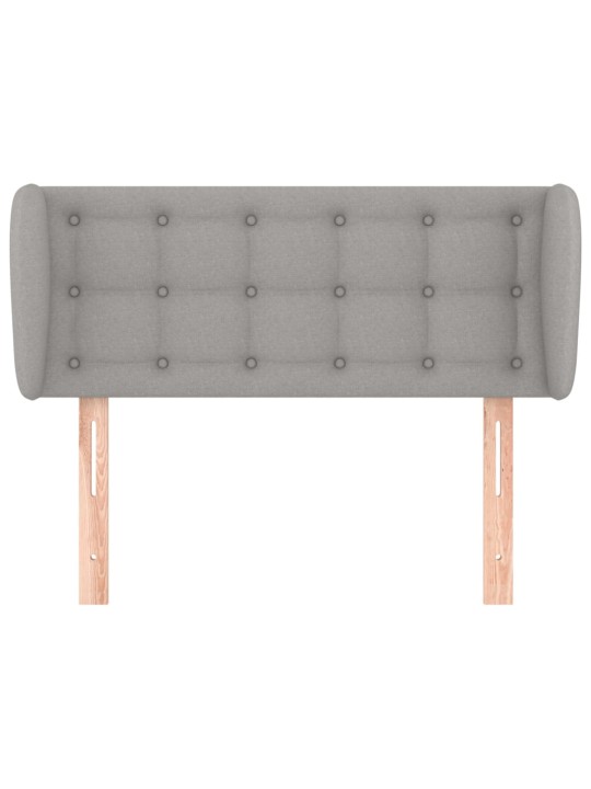Čelo postele typu ušák světle šedé 93x23x78/88 cm textil