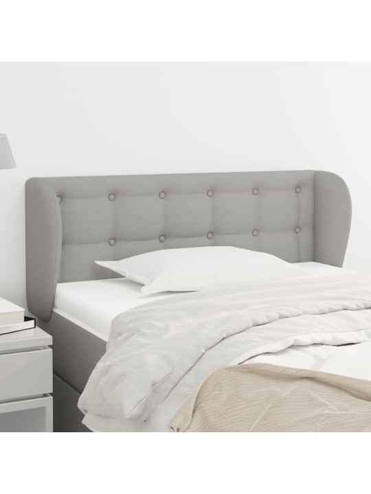 Čelo postele typu ušák světle šedé 93x23x78/88 cm textil