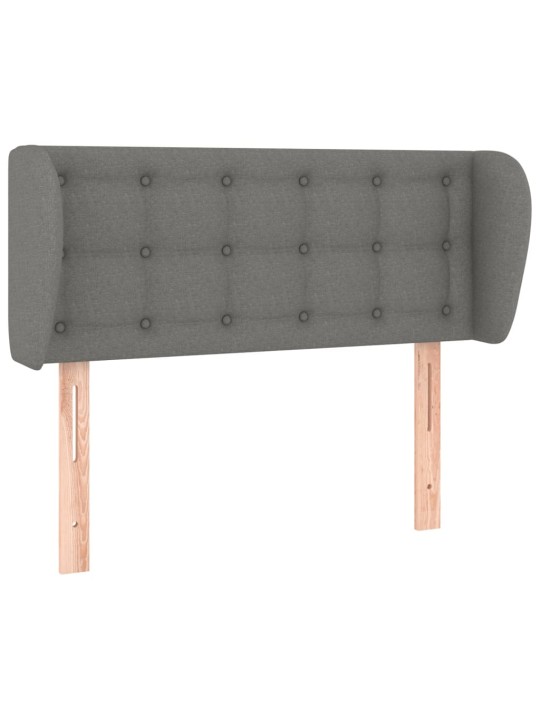 Čelo postele typu ušák tmavě šedé 93x23x78/88 cm textil