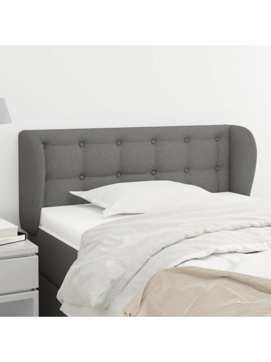 Čelo postele typu ušák tmavě šedé 93x23x78/88 cm textil