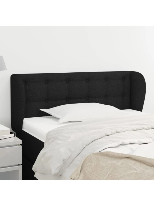 Čelo postele typu ušák černé 93x23x78/88 cm textil