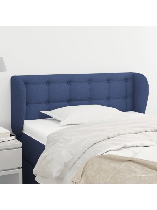 Čelo postele typu ušák modré 93x23x78/88 cm textil