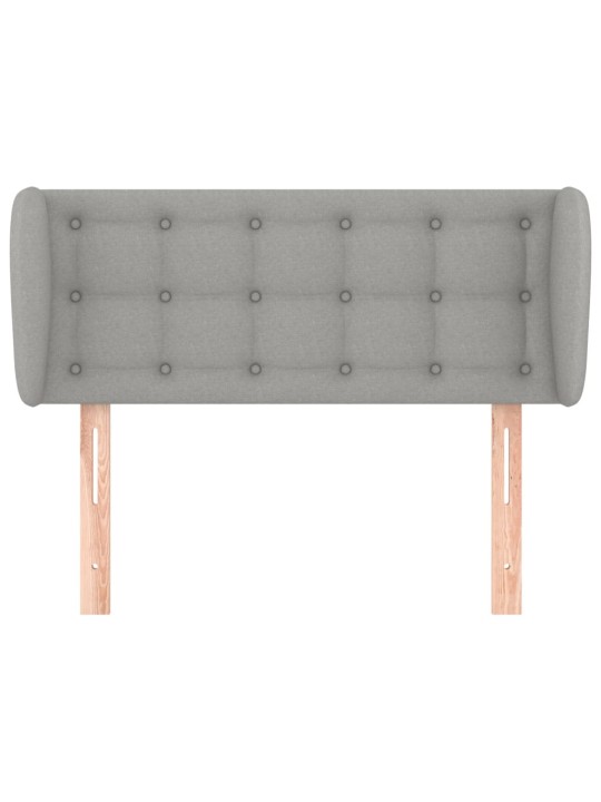Čelo postele typu ušák světle šedé 103x23x78/88 cm textil