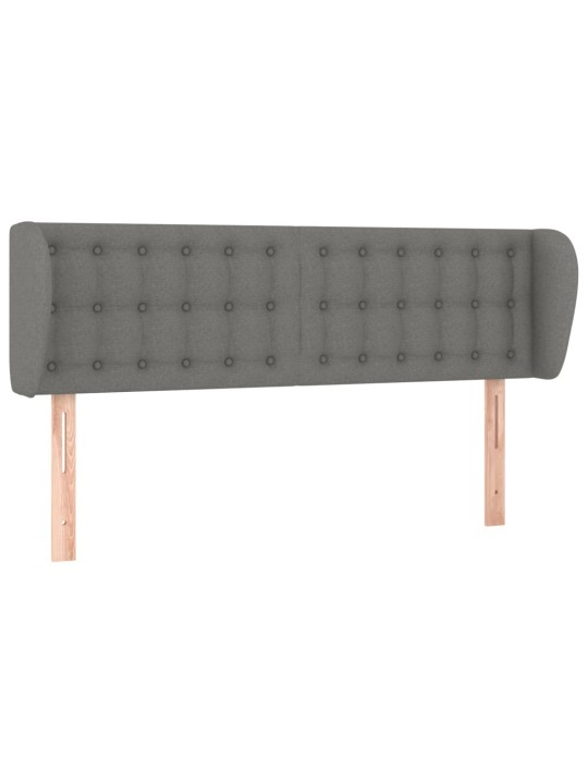 Čelo postele typu ušák tmavě šedé 147x23x78/88 cm textil