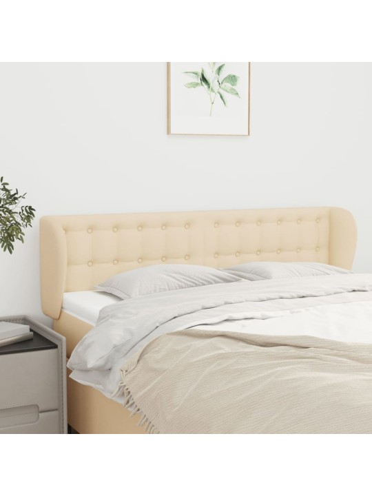 Čelo postele typu ušák krémové 147x23x78/88 cm textil