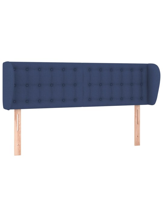 Čelo postele typu ušák modré 147x23x78/88 cm textil
