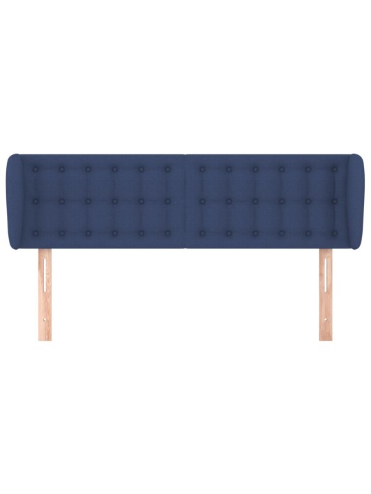 Čelo postele typu ušák modré 147x23x78/88 cm textil