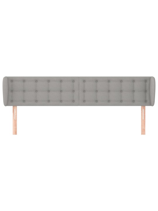 Čelo postele typu ušák světle šedé 163x23x78/88 cm textil