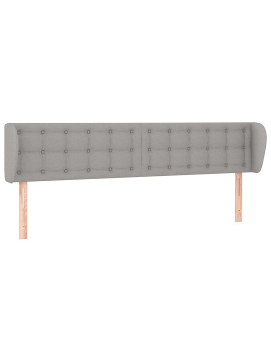 Čelo postele typu ušák světle šedé 203x23x78/88 cm textil