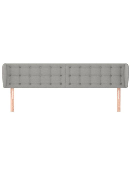 Čelo postele typu ušák světle šedé 203x23x78/88 cm textil