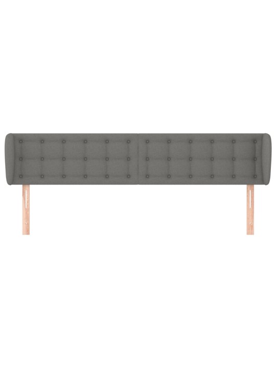 Čelo postele typu ušák tmavě šedé 203x23x78/88 cm textil