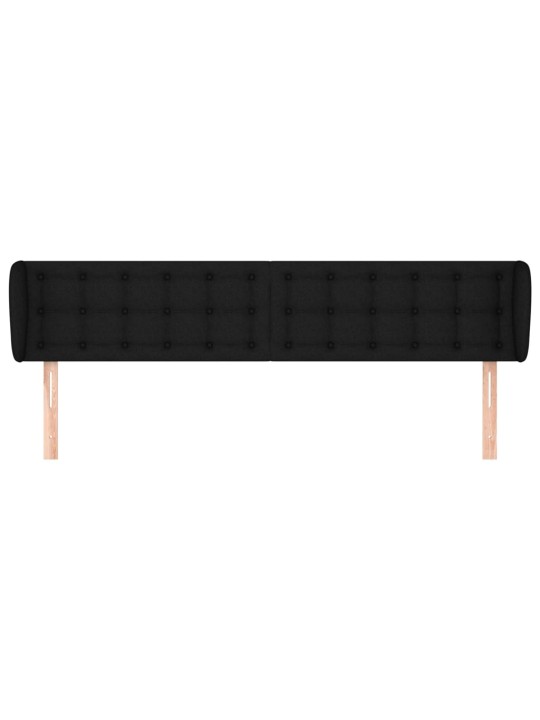 Čelo postele typu ušák černé 203x23x78/88 cm textil