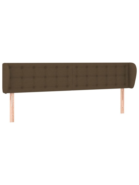 Čelo postele typu ušák tmavě hnědé 203x23x78/88 cm textil
