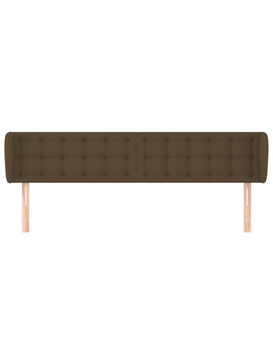 Čelo postele typu ušák tmavě hnědé 203x23x78/88 cm textil