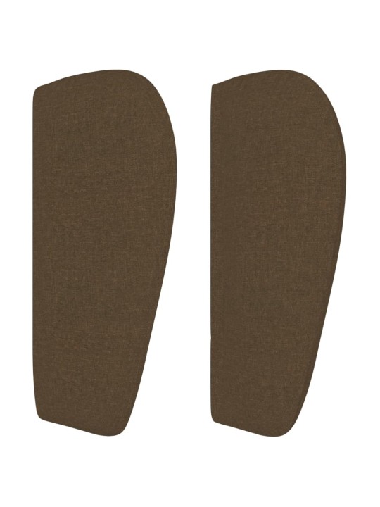 Čelo postele typu ušák tmavě hnědé 203x23x78/88 cm textil