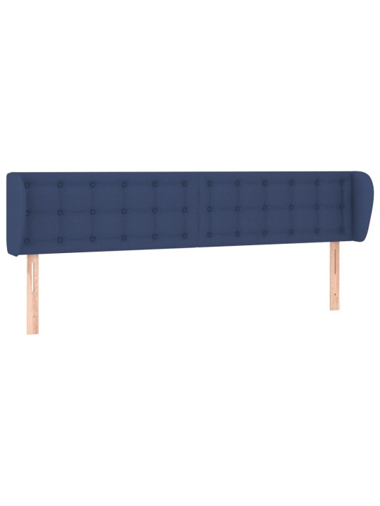 Čelo postele typu ušák modré 203x23x78/88 cm textil