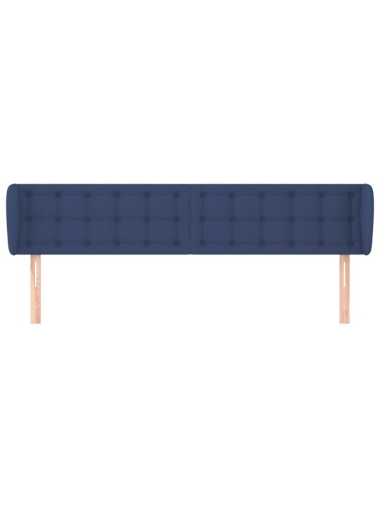 Čelo postele typu ušák modré 203x23x78/88 cm textil