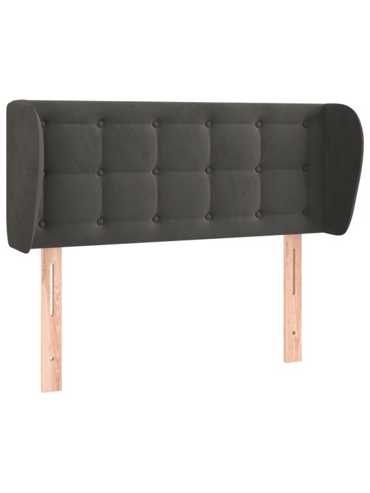 Čelo postele typu ušák tmavě šedé 83x23x78/88 cm samet