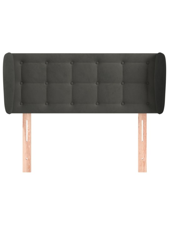 Čelo postele typu ušák tmavě šedé 83x23x78/88 cm samet