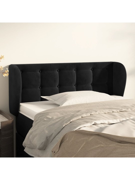 Čelo postele typu ušák černé 83x23x78/88 cm samet