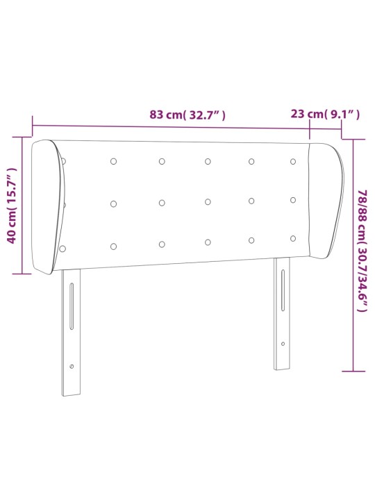 Čelo postele typu ušák tmavě zelené 83x23x78/88 cm samet