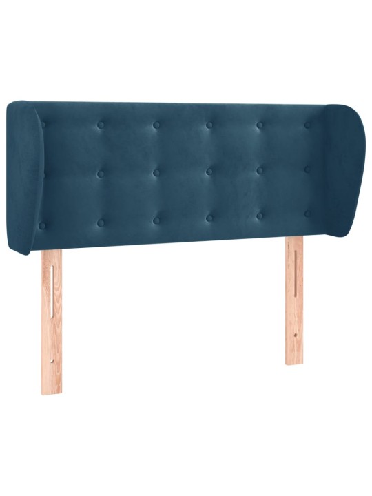 Čelo postele typu ušák tmavě modré 83x23x78/88 cm samet