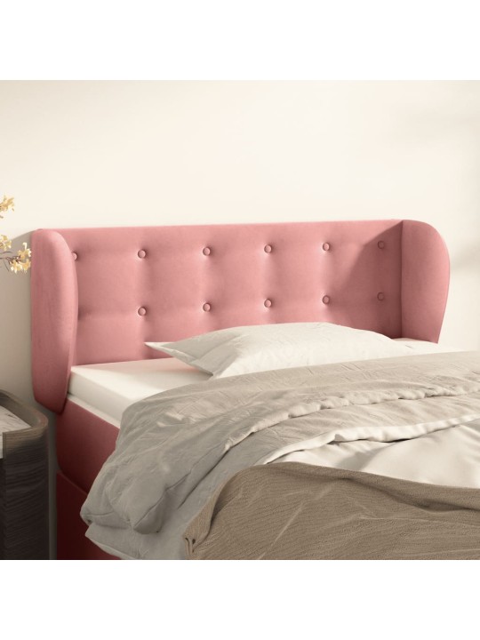 Čelo postele typu ušák růžová 83x23x78/88 cm samet