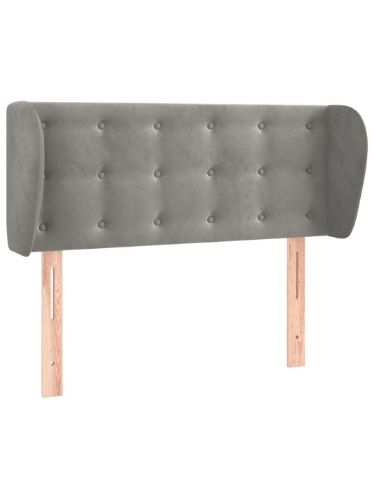 Čelo postele typu ušák světle šedé 93x23x78/88 cm samet