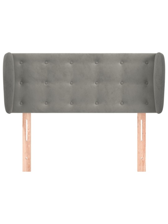 Čelo postele typu ušák světle šedé 93x23x78/88 cm samet