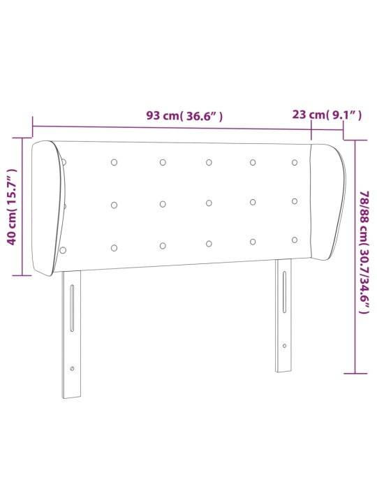 Čelo postele typu ušák tmavě zelené 93x23x78/88 cm samet