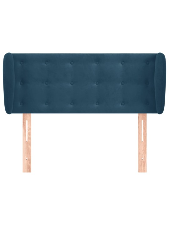Čelo postele typu ušák tmavě modré 93x23x78/88 cm samet
