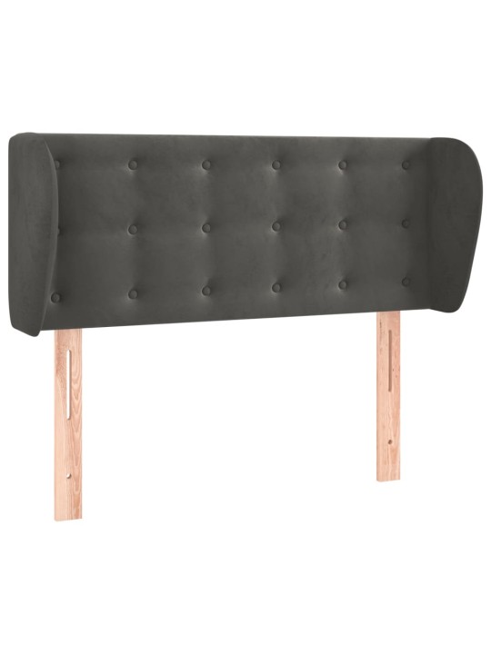 Čelo postele typu ušák tmavě šedé 103x23x78/88 cm samet