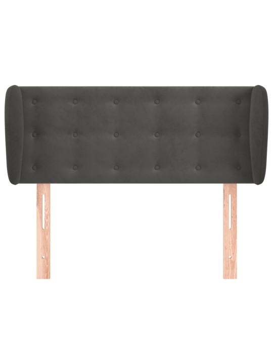 Čelo postele typu ušák tmavě šedé 103x23x78/88 cm samet
