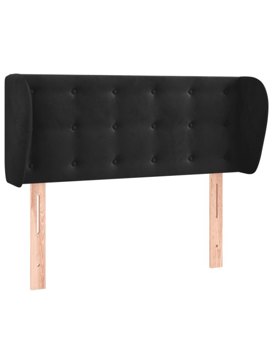 Čelo postele typu ušák černé 103x23x78/88 cm samet
