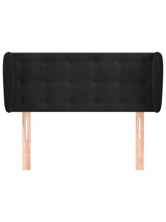 Čelo postele typu ušák černé 103x23x78/88 cm samet