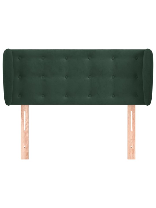 Čelo postele typu ušák tmavě zelené 103x23x78/88 cm samet