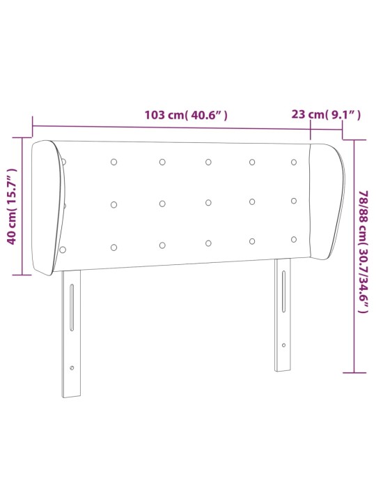 Čelo postele typu ušák tmavě zelené 103x23x78/88 cm samet