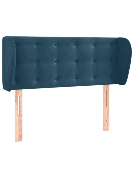 Čelo postele typu ušák tmavě modré 103x23x78/88 cm samet