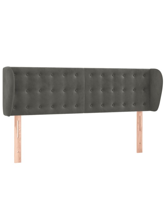 Čelo postele typu ušák tmavě šedé 147x23x78/88 cm samet