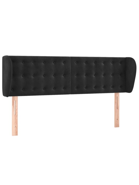 Čelo postele typu ušák černé 147x23x78/88 cm samet