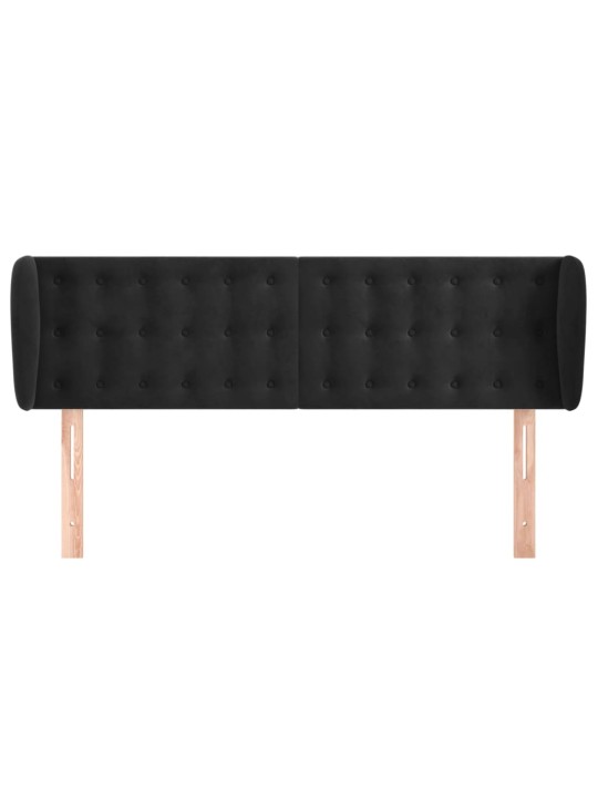 Čelo postele typu ušák černé 147x23x78/88 cm samet