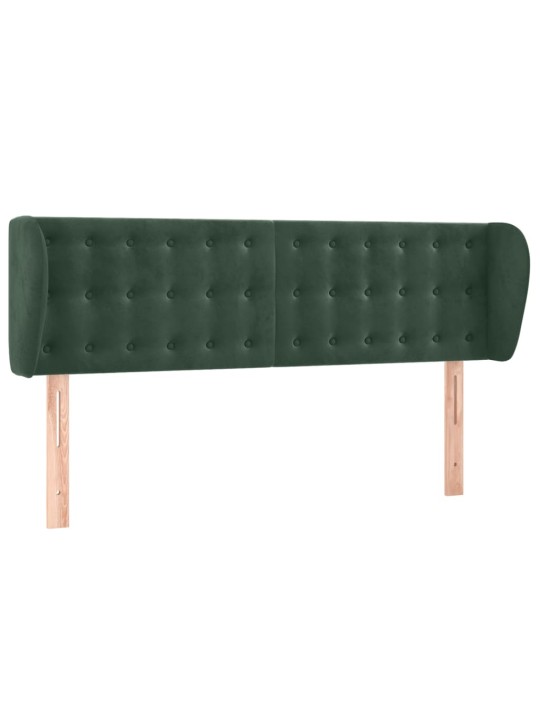 Čelo postele typu ušák tmavě zelené 147x23x78/88 cm samet
