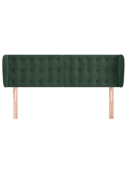Čelo postele typu ušák tmavě zelené 147x23x78/88 cm samet