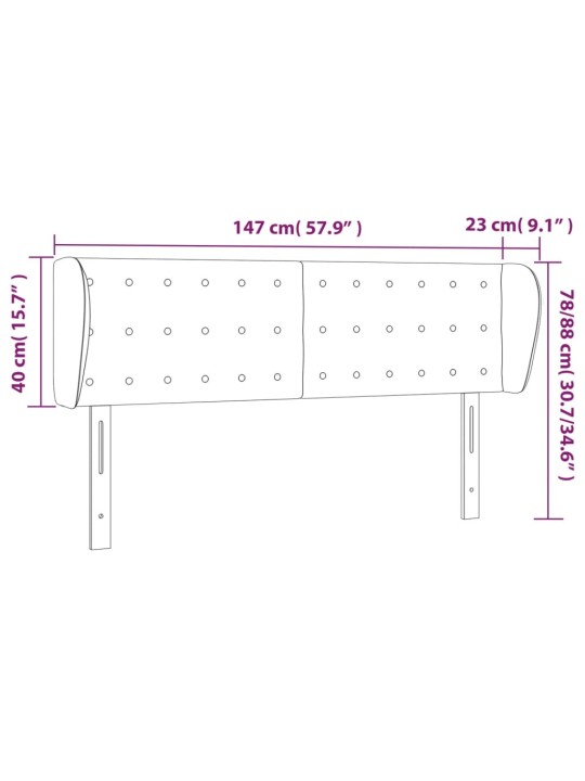 Čelo postele typu ušák tmavě zelené 147x23x78/88 cm samet