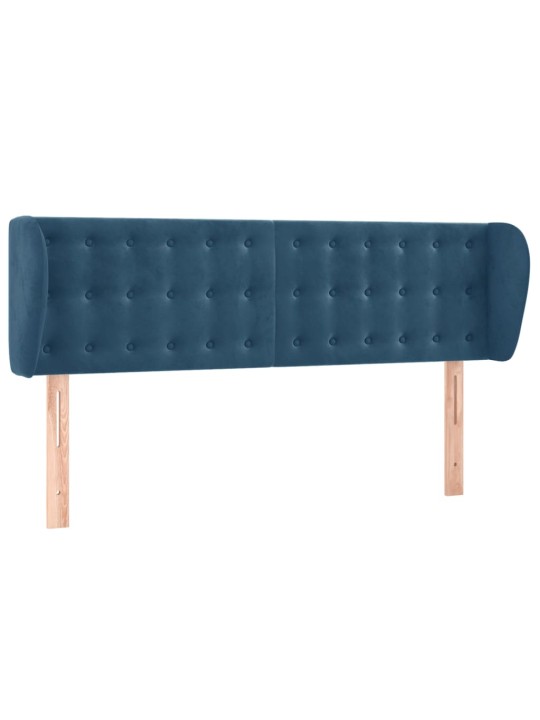 Čelo postele typu ušák tmavě modré 147x23x78/88 cm samet