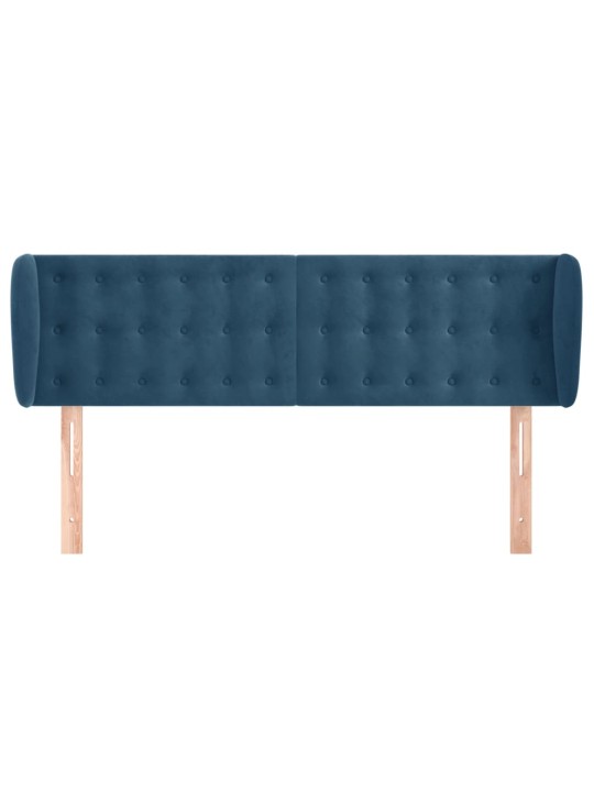 Čelo postele typu ušák tmavě modré 147x23x78/88 cm samet