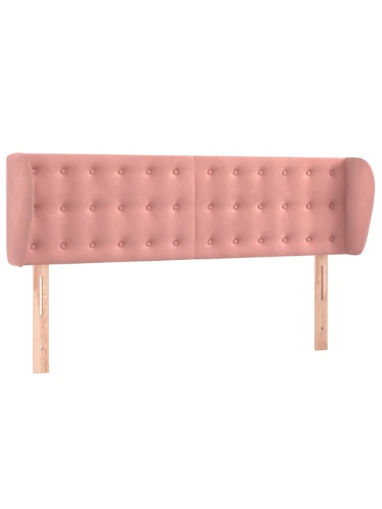 Čelo postele typu ušák růžová 147x23x78/88 cm samet