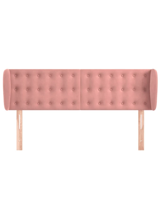 Čelo postele typu ušák růžová 147x23x78/88 cm samet