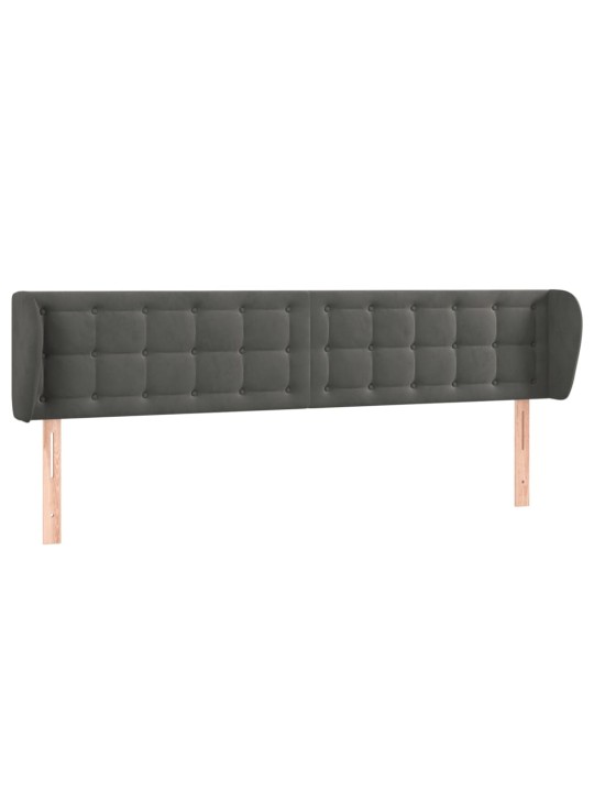 Čelo postele typu ušák tmavě šedé 163x23x78/88 cm samet